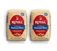 Auténtico Royal - Arroz Basmati blanco indio de grano largo añejado naturalmente - 4 libras (2 bolsas de 2 libras)