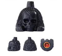 Auténtico silbato azteca de la muerte con grito: diseño de calavera de resina 3D, regalo aterrador de Halloween, reproducción histórica.(A)