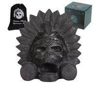 Auténtico silbato azteca de la muerte "OW" - Produce fuertes gritos similares a los humanos a altos decibelios, diseño tradicional azteca negro coleccionable