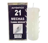 Auténtico Velón Blanco de las 21 Mechas para Tumbar Magias | Elimina Maleficios, Trabajos de Magia Negra, Mal de Ojo, Malas Energías, Envidias... | Incluye Cerillas e Instrucciones de Uso.