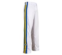Auténticos Pantalones Capoeira De Brasil De Los Artes Marciales De Los Hombres (Blanca con Brasil Nacionales Verticales De Color Bein Rayas) - L