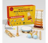 AUTERRE® Instrumentos musicales infantiles - xilófono infantil, tambor bebé, juguetes musicales educativos para niños, desarrollo de la creatividad e iniciación musical a partir de 3 años.
