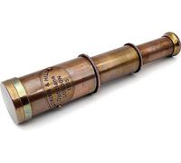 Authentic Gift Collection Telescopio de mano pirata antiguo de cristal espía vintage para entusiastas de la aventura, decoración náutica monocular de latón, coleccionables náuticos de mano (negro)