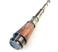 Authentic Gift Collection Telescopio decorativo pirata hecho a mano de 45,7 cm, diseño náutico antiguo, capitán de barco, 20 aumentos, vidrio espía