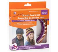 Authentic Knitting Board Auténtico para Tejer Junta Premium Redondo Loom Set, Morado, Naranja/Gris