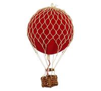 Authentic Models Globo de aire caliente flotante de los cielos: exquisita decoración de globos de aire caliente, meticulosamente elaborado para una elegancia atemporal, terciopelo rojo