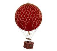 Authentic Models Globo de aire caliente ligero de viaje: exquisita decoración de globos de aire caliente, meticulosamente elaborado para una elegancia y aventura atemporales, terciopelo rojo