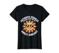 Authentic Redhead Please Keep out of Direct Sunlight - Camiseta gráfica económica, Mujer, Negro, XS