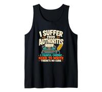 Authoritis Gracioso Autor Escritor Escritura Creativa Humor Camiseta sin Mangas