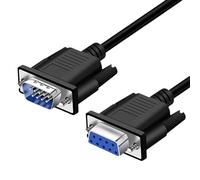 AUTIDEFY DB9 Cable macho a hembra de extensión recta a través de 10 pies 9 pines Serial RS232 Cable M/F negro (paquete de 1)