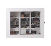 Autilyshop Adorno de estantería de madera antiansiedad con 200 libros de simulación para aliviar el estrés, estantería decorativa para el hogar, oficina, estudio, sala de estar, escritorio y cafetería