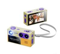 Autilyshop Cámara digital retro 4K HD de doble lente con pantalla LCD IPS de 1.97 pulgadas y luz de relleno, cámara compacta portátil para apuntar y disparar para estudiantes, viajeros, vlogging rojo
