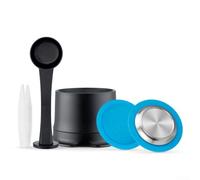 Autilyshop Cápsula de café reutilizable de acero inoxidable para máquina de café Zenius, juego de cápsulas recargables ecológicas con cuchara, pinzas, cepillo y embudo dosificador para crema rica Br(a