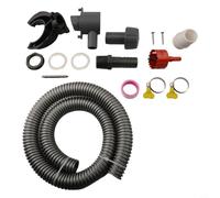 Autilyshop Colector de agua de lluvia de PVC para sistema de drenaje de techo con función de desbordamiento, gris, se adapta a bajantes de 70-110 mm, incluye broca corona, junta de contenedor