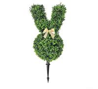 Autilyshop Conejo de Pascua topiario artificial cabeza de conejo verde planta verde 55 cm plástico Milán hierba realista adorno de jardín festivo decoración de Pascua bajo mantenimiento adorno al aire