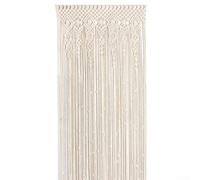 Autilyshop Cortina de algodón tejida a mano para puerta, estilo bohemio, divisor de habitación para ventana o puerta, telón de fondo de boda y fiesta, decoración del hogar, color blanco roto, 90 x 200