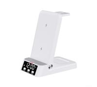 Autilyshop Estación de carga inalámbrica con reloj LED para Samsung S25 Ultra S24 Ultra Z Flip 6 5 Fold 6 5 Buds y Watch 8 7 6 5 Pro Cargador rápido multidispositivo 5W 7.5W 10W 15W B (blanco)