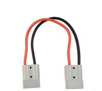 Autilyshop Kit de conector de carga de batería de doble cabezal de 50 A 600 V con terminales de cobre chapados en plata, carcasa de policarbonato, clasificación de fuego UL94 V0, apto para cables de