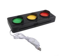Autilyshop Luz de señal social con indicador LED USB, decoración de semáforo para escritorio o pared con lámpara de estado visible rojo, amarillo y verde, colocación flexible en casa, oficina o