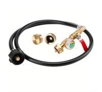 Autilyshop Manguera adaptador de repuesto de propano de latón de 4 pies con manómetro y correa que brilla en la oscuridad para conector de cilindro QCC y aparatos de gas para cocinar al aire libre