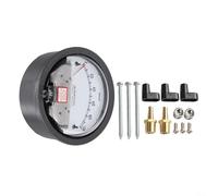 Autilyshop Manómetro analógico del manómetro de la presión diferencial para la sala limpia farmacéutica Microelectrónica Medición de la presión del aire 0-750 Pa Cuerpo de aluminio gris 120.65 x 55.6