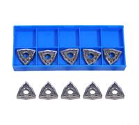 Autilyshop Paquete de 10 insertos de torneado de carburo WNMG080408-HA H01 para mecanizado de aluminio de alta velocidad, agarre fuerte, resistente a entornos sucios, fácil de reemplazar con llave