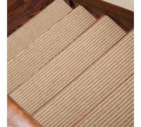 Autilyshop Peldaños antideslizantes para escaleras, paquete de 16 unidades, 8 x 30 pulgadas, estilo alfombra con respaldo de TPE, alfombrillas autoadhesivas reutilizables para escaleras de madera de