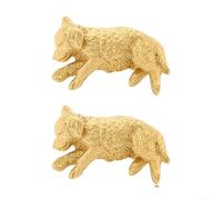 Autilyshop Pomo de latón Golden Retriever para gabinetes de casa, cajones y puertas, con forma de perro, tiradores decorativos, paquete de 2 (A)