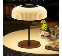 Auting Lámpara de mesa LED, IP44, lámpara de mesa solar para exteriores con regulador táctil y batería, cable de carga USB-C, lámpara de noche, lámpara de lectura, lámpara LED, elegante para