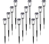 Auting Lámparas Solares para Exteriores y Jardín, Blanco Cálido, IP65 Resistente al Agua, Inalámbricas, Luces LED para Balcón, 12 Unidades