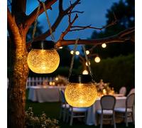 Auting Pack 2 Farolillos Solares Exterior Cristal Craquelado IP65 RGB