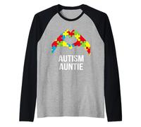 Autism Auntie It's Ok To Be Different Mes de Concientización sobre el Autismo Camiseta Manga Raglan