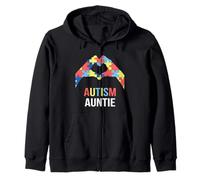 Autism Auntie It's Ok To Be Different Mes de Concientización sobre el Autismo Sudadera con Capucha