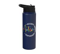 Autism Awareness Accept Adapt Advocate Stainless Steel Insulated Water Bottle
