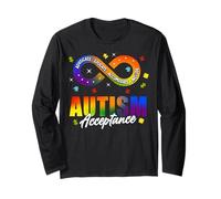Autism Awareness Acceptance Shirt Infinity Symbol Man Women Manga Larga