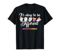 Autism Awareness Cat It’s Ok to Be Different Finny Autistic Camiseta