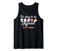 Autism Awareness Cat It’s Ok to Be Different Finny Autistic Camiseta sin Mangas