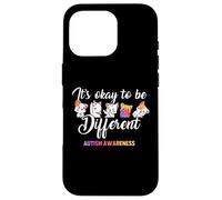 Autism Awareness Cat It’s Ok to Be Different Finny Autistic Carcasa para iPhone 16 Pro