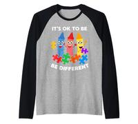 Autism Awareness Day Gift It’s Ok To Be Different Autistic Camiseta Manga Raglan