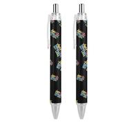 Autism Awareness Just Different Not Less - Bolígrafo retráctil negro de punta fina de 0,5 mm, secado rápido, escritura suave