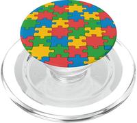 Autism Awareness Puzzle Pieces Pattern PopSockets PopGrip para MagSafe