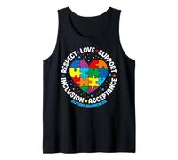 Autism Awareness Respect Love Support Blue Autism Camiseta sin Mangas