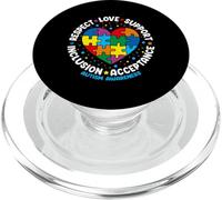 Autism Awareness Respect Love Support Blue Autism PopSockets PopGrip para MagSafe