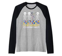 Autism Awareness Skeleton Dabbing Autistic Kids Awareness Camiseta Manga Raglan