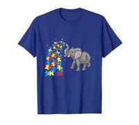 Autism Baby Elephant Tshirt Women Funny Elephant Lover Camiseta, Hombre, Azul Real, XL