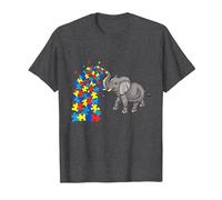 Autism Baby Elephant Tshirt Women Funny Elephant Lover Camiseta, Hombre, Jaspeado Oscuro, XXL