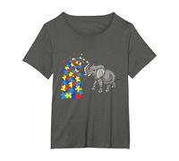 Autism Baby Elephant Tshirt Women Funny Elephant Lover Camiseta, Mujer Tallas Grandes, Asfalto, 2XL Grande