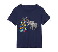 Autism Baby Elephant Tshirt Women Funny Elephant Lover Camiseta, Mujer Tallas Grandes, Azul Marino, 5XL Grande