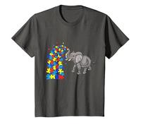 Autism Baby Elephant Tshirt Women Funny Elephant Lover Camiseta, Niños, Asfalto, 12 años