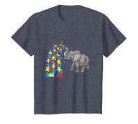 Autism Baby Elephant Tshirt Women Funny Elephant Lover Camiseta, Niños, Azul Jaspeado, 2 años